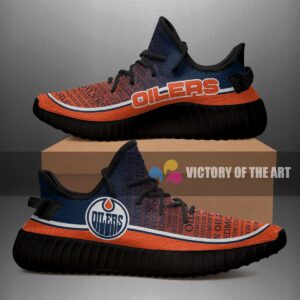 Words In Line Logo Edmonton Oilers Yeezy Shoes
