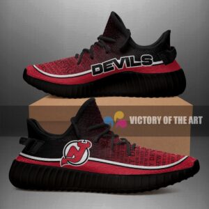 Words In Line Logo New Jersey Devils Yeezy Shoes