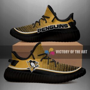 Words In Line Logo Pittsburgh Penguins Yeezy Shoes