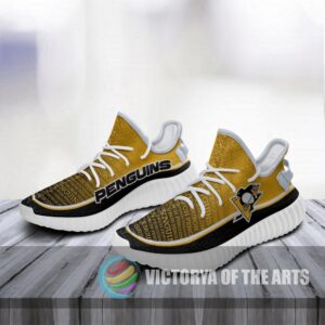 Words In Line Logo Pittsburgh Penguins Yeezy Shoes