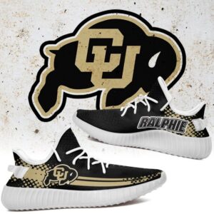 Yeezy Shoes Ncaa Colorado Buffaloes Black Gold Ralphie Yeezy Boost Sneakers
