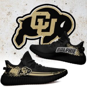 Yeezy Shoes Ncaa Colorado Buffaloes Black Gold Ralphie Yeezy Boost Sneakers