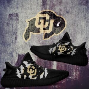 Yeezy Shoes Ncaa Colorado Buffaloes Black Scratch Yeezy Boost Sneakers