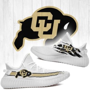 Yeezy Shoes Ncaa Colorado Buffaloes White Gold Scratch Yeezy Boost Sneakers
