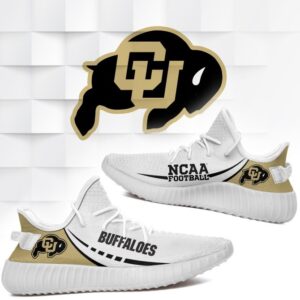Yeezy Shoes Ncaa Colorado Buffaloes White Gold Yeezy Boost Sneakers