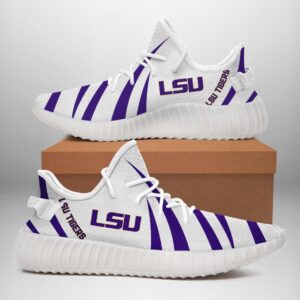 Yeezy Shoes Ncaa Lsu Tigers White Yeezy Boost Sneakers