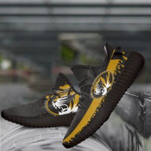 Yeezy Shoes Ncaa Missouri Tigers Black Gold Yeezy Boost Sneakers V2
