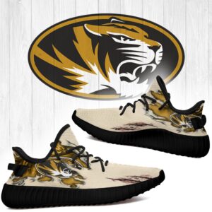 Yeezy Shoes Ncaa Missouri Tigers Cream Scratch Yeezy Boost Sneakers